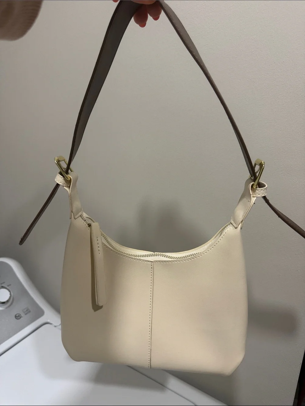 SHEIN Cream Shoulder Bag with Brown Strap
